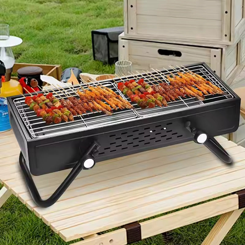 Barbecue Charcoal Grill Smokeless Outdoor Camping With 12 Skewers