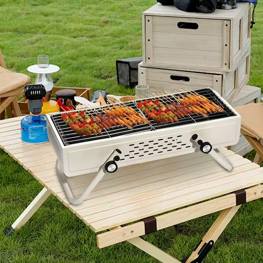 Barbecue Charcoal Grill Smokeless Outdoor Camping With 12 Skewers