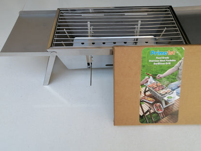 Stainless Steel Foldable Portable Camping Outdoor B.B.Q Grill With 6 Free Skewers