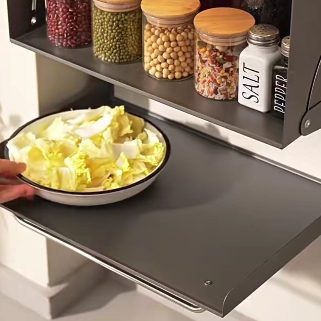 Wall Mount Metal Kitchen Souce and Spice Storage Cabinet Organizer