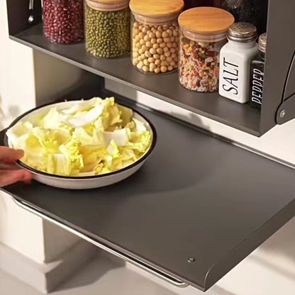 Wall Mount Metal Kitchen Souce and Spice Storage Cabinet Organizer