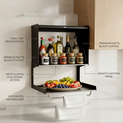 Multipurpose Metal Wall Mount Kitchen Cabinet Storage Organizer