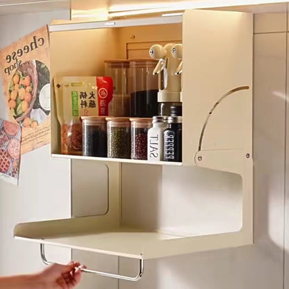 Wall Mount Metal Kitchen Souce and Spice Storage Cabinet Organizer
