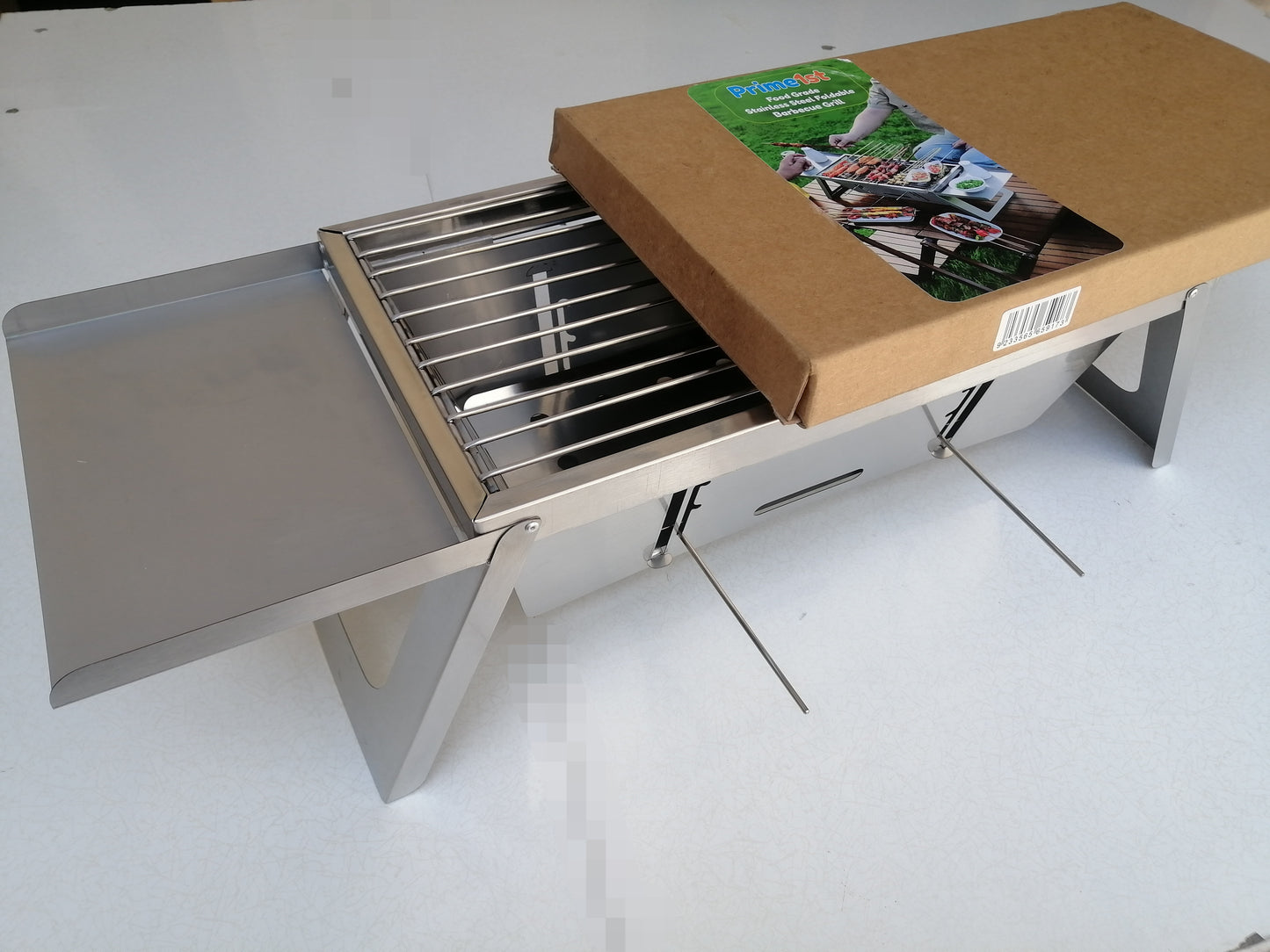 Stainless Steel Foldable Portable Camping Outdoor B.B.Q Grill With 6 Free Skewers