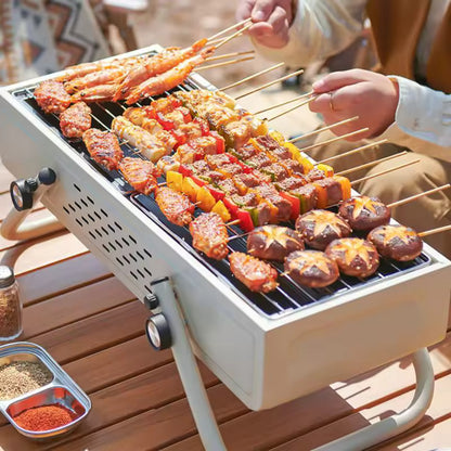 Barbecue Charcoal Grill Smokeless Outdoor Camping With 12 Skewers