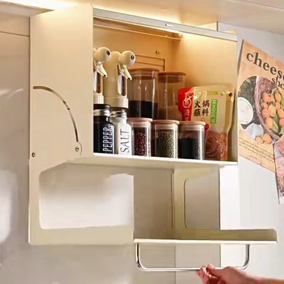 Wall Mount Metal Kitchen Souce and Spice Storage Cabinet Organizer