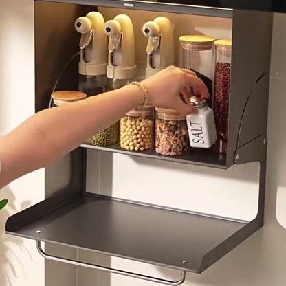 Wall Mount Metal Kitchen Souce and Spice Storage Cabinet Organizer