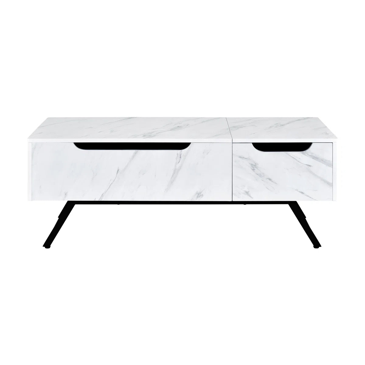 White Faux Marble Grain Coffee Table