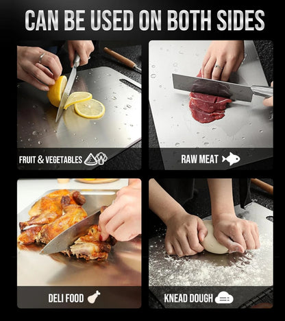 Top Grade 304 Heavy Stainless Steel Kitchen Cutting Board