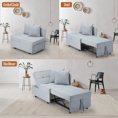 70" Upholstered Convertible Sleeper Sofa, Bed, Recliner For Living Rooms