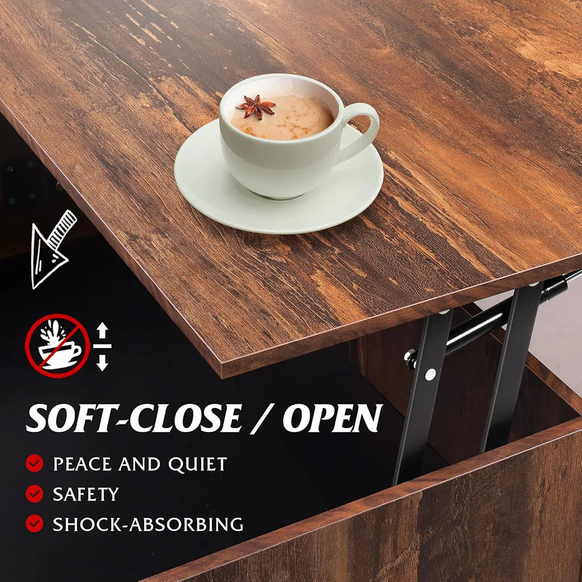 Lift And Sliding Top Coffee Table With Storage